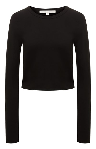Женская хлопковый лонгслив SLVRLAKE, арт. TLBY100PRAVN/L0NG SLEEVE BABY TEE RAVEN