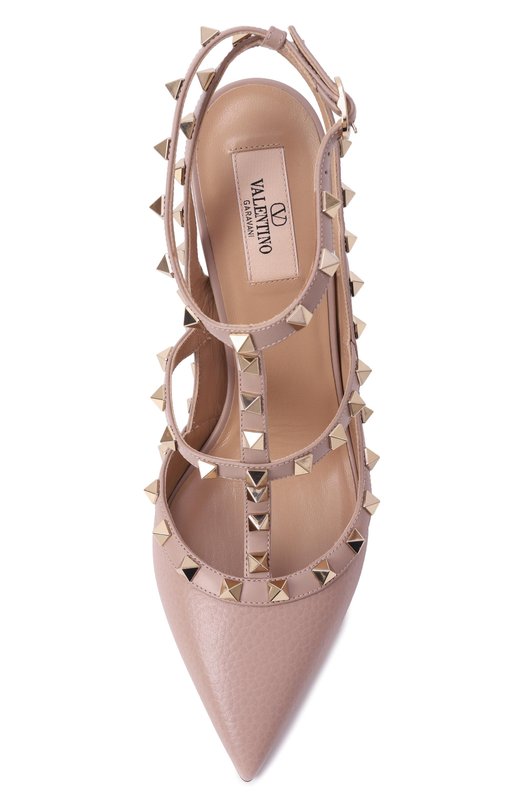 Кожаные туфли Rockstud 100 Valentino 8W2S0393/VCE Бежевый  8W2S0393/VCE Фото 6