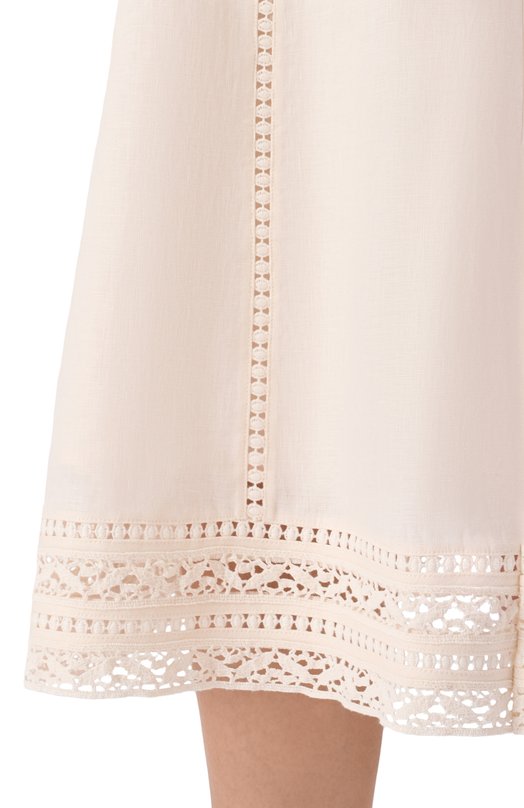 Льняная юбка Weekend Max Mara WKDGERG0 Кремовый  WKDGERG0 Фото 5