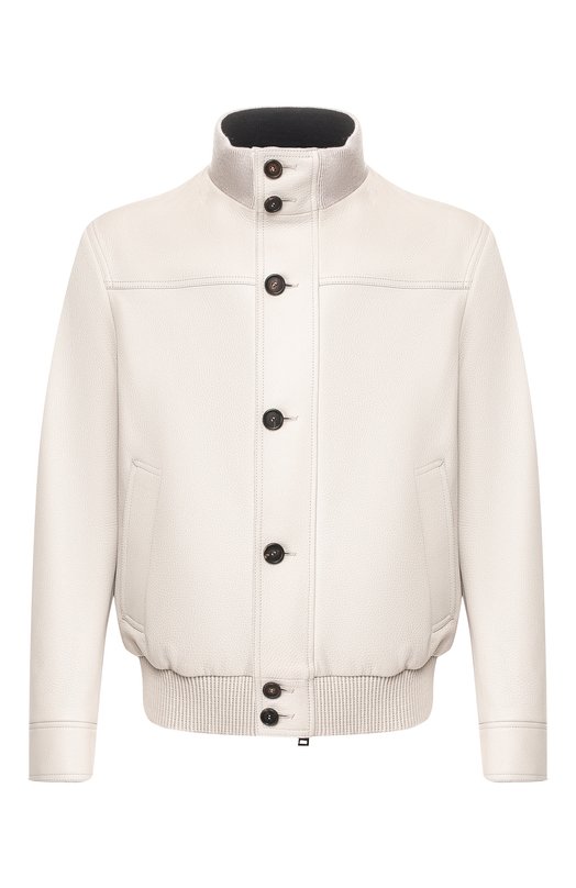 Кожаный бомбер Brioni PLV20L/P9717 Белый PLV20L/P9717