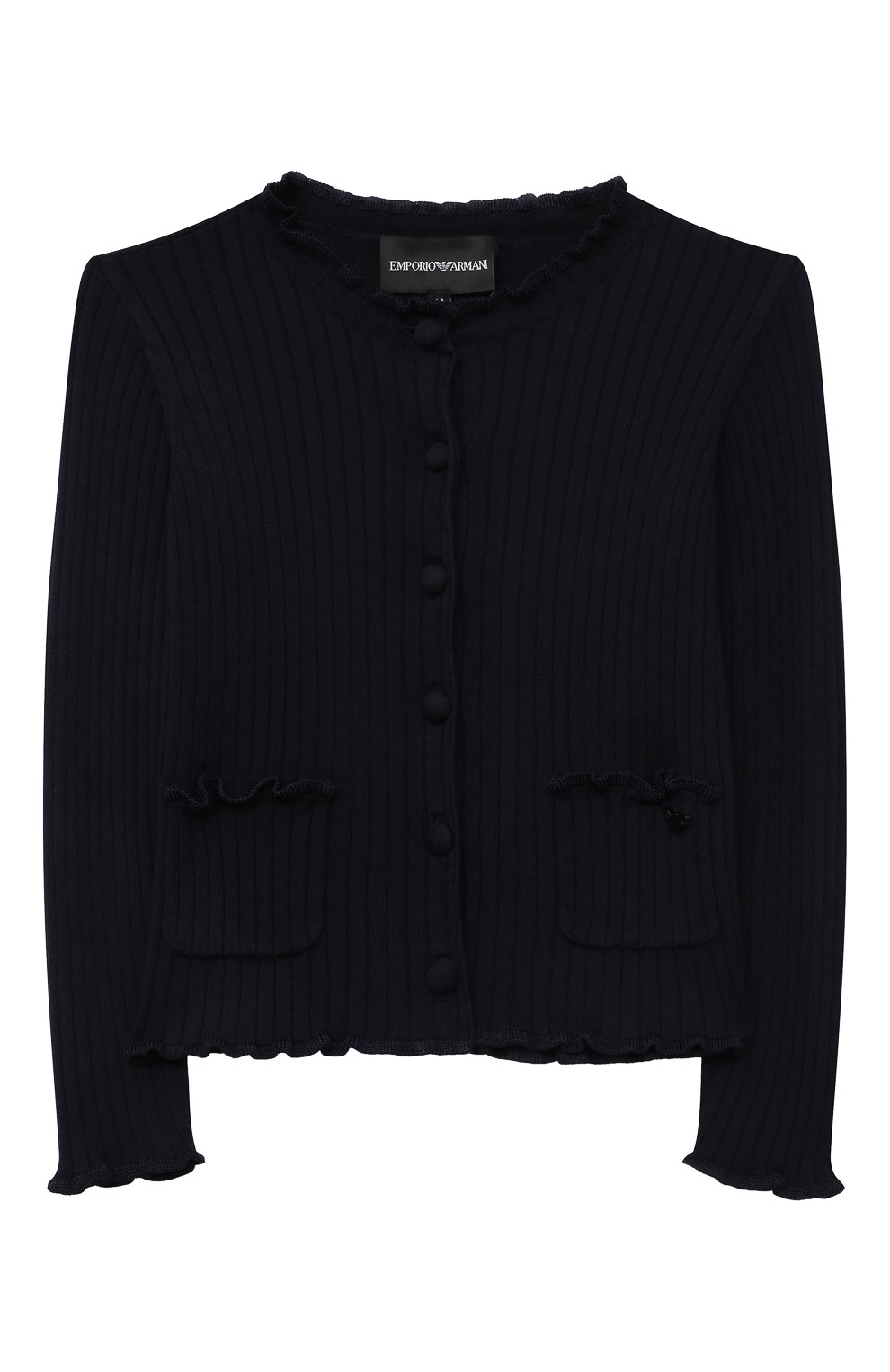 Кардиган EMPORIO ARMANI темно-синего цвета по цене 17500 руб., арт. 3D3M51/3MHJZ, фото 1 Кардиган EMPORIO ARMANI, арт. 3D3M51/3MHJZ, фото 1