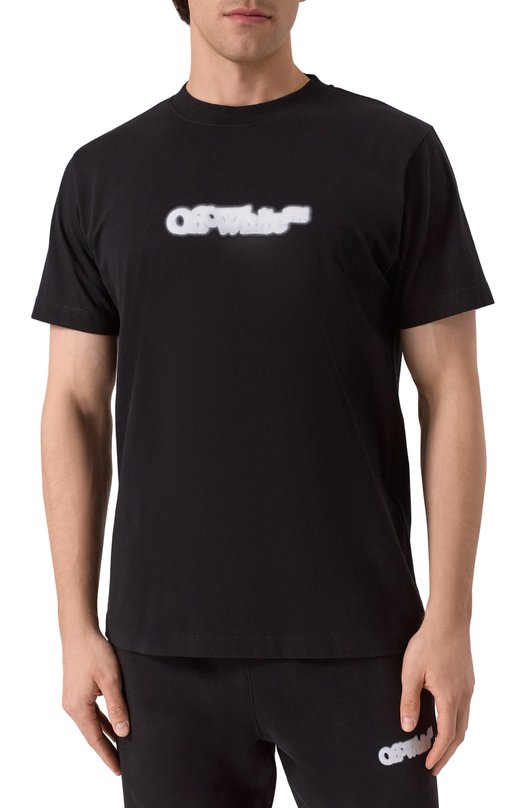 Хлопковая футболка Off-White 0MAA027S25JER00B Чёрный  0MAA027S25JER00B Фото 3