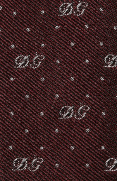 Шелковый галстук с узором DOLCE & GABBANA бордового цвета по цене 23450 руб., арт. GT142E/G0JGM, фото 3 Шелковый галстук с узором DOLCE & GABBANA, арт. GT142E/G0JGM, фото 3