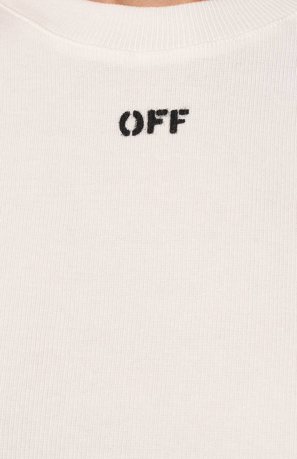 Хлопковая футболка OFF-WHITE белого цвета по цене 28800 руб., арт. OWAA081C99JER0010110, фото 5 Хлопковая футболка OFF-WHITE, арт. OWAA081C99JER0010110, фото 5