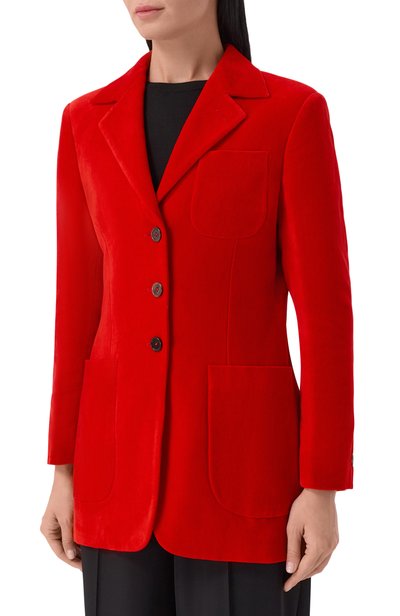 Бархатный жакет JIL SANDER красного цвета по цене 399000 руб., арт. J02BN0272/J45367, фото 3 Бархатный жакет JIL SANDER, арт. J02BN0272/J45367, фото 3