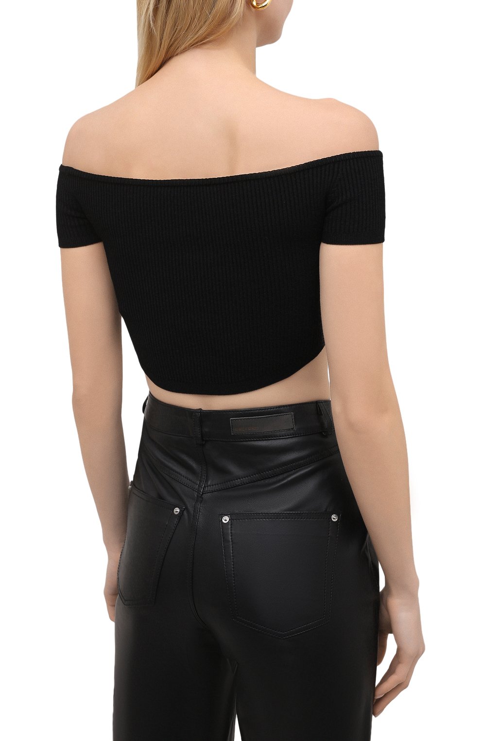 Топ из вискозы BALMAIN черного цвета по цене 65950 руб., арт. VF0AJ000/K211, фото 4 Топ из вискозы BALMAIN, арт. VF0AJ000/K211, фото 4