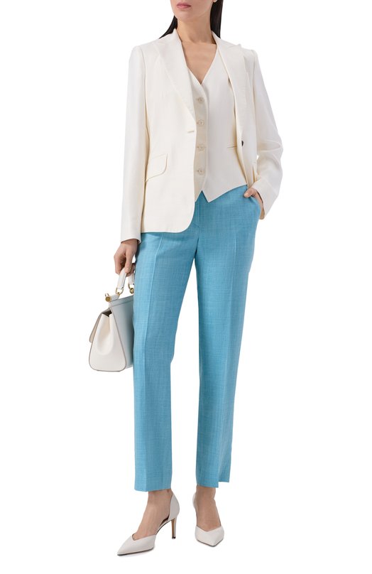 Брюки из шерсти и шелка Kiton D48125K0941 Зелёный  D48125K0941 Фото 2