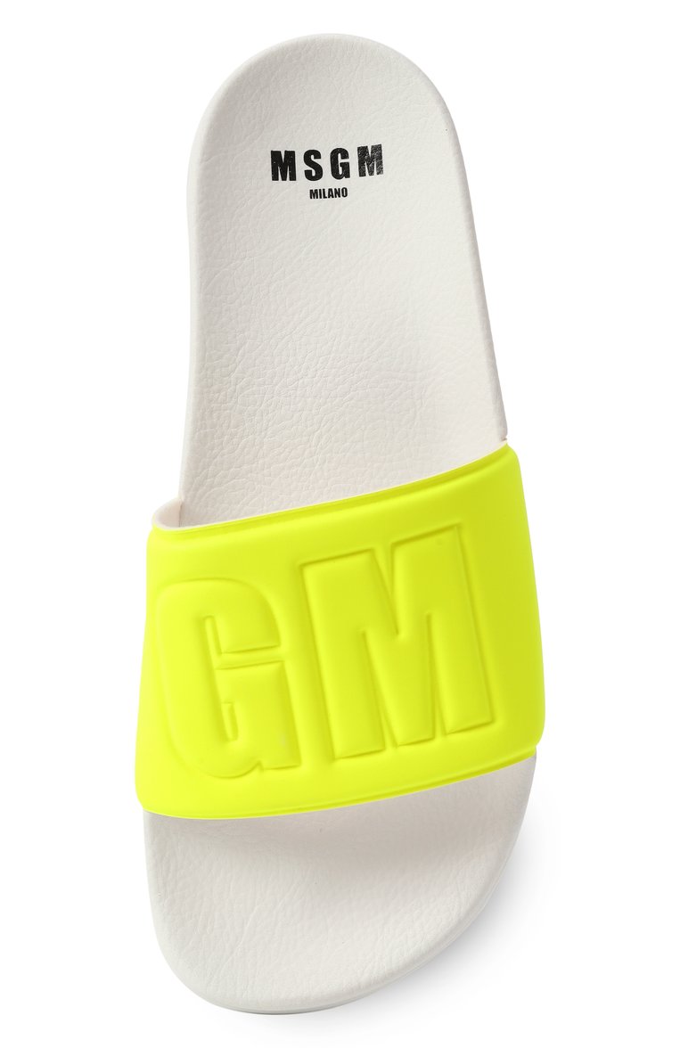 Женские шлепанцы MSGM желтого цвета, арт. 3841MDS209/864 | Фото 6 (Драгоценные камни: Проставлено; Материал внешний: Экокожа; Подошва: Платформа; Материал сплава: Проставлено)