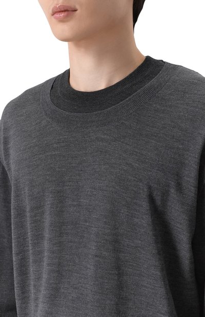 Шерстяной джемпер DOLCE & GABBANA темно-серого цвета по цене 126000 руб., арт. GXX83Z/JCVWP, фото 5 Шерстяной джемпер DOLCE & GABBANA, арт. GXX83Z/JCVWP, фото 5