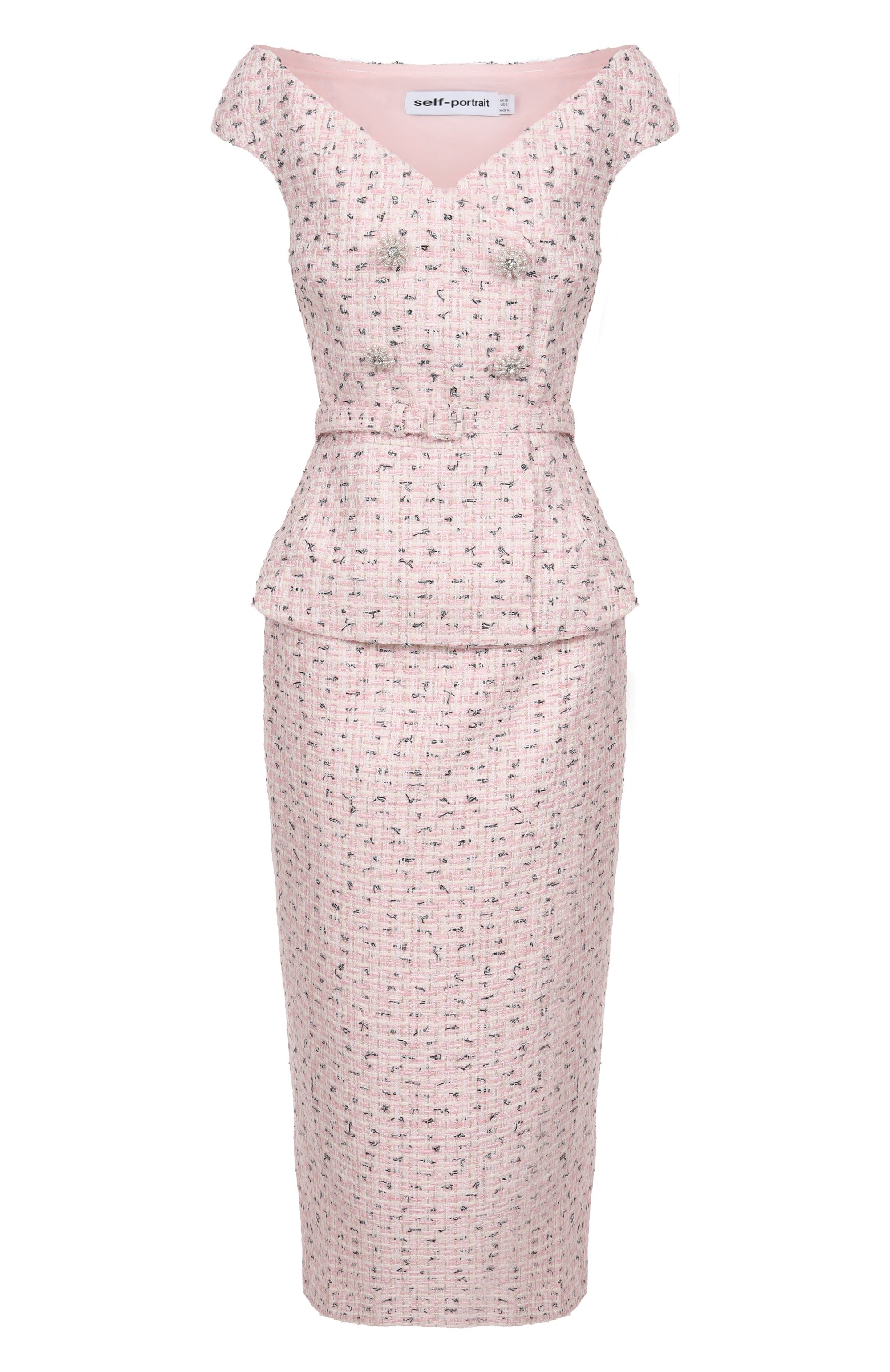 Твидовое платье SELF-PORTRAIT, арт. SS25003MP, фото 1