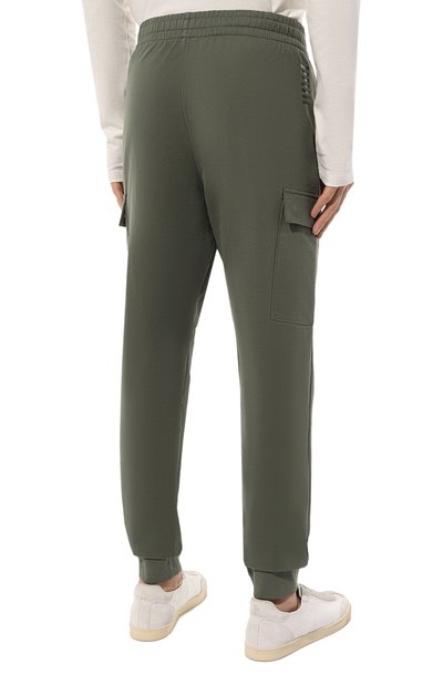 Хлопковые джоггеры EA7 хаки цвета по цене 11700 руб., арт. 8NPP59/PJ05Z, фото 4 Хлопковые джоггеры EA7, арт. 8NPP59/PJ05Z, фото 4