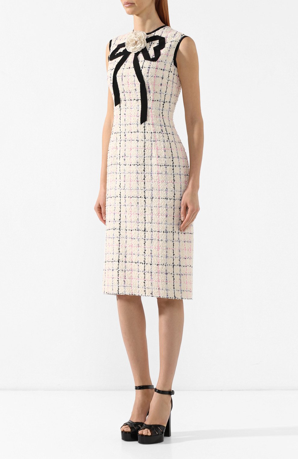 Буклированное платье GUCCI кремового цвета по цене 215500 руб., арт. 550266/ZAAYK, фото 3 Буклированное платье GUCCI, арт. 550266/ZAAYK, фото 3