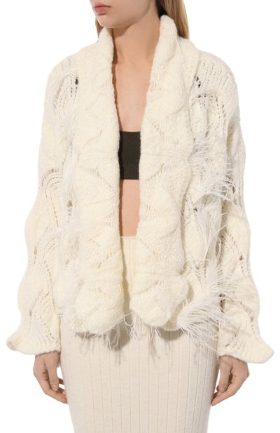 Кардиган с отделкой перьями FORTE_FORTE, арт. 11129BIS, фото 3