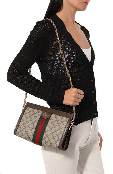 Женская сумка ophidia gg GUCCI бежевого цвета, арт. 503877/K05NG | Фото 2 (Материал: Экокожа; Ремень/цепочка: На ремешке; Сумки-технические: Сумки через плечо; Размер: medium; Региональные ограничения белый список (Axapta Mercury): RU)