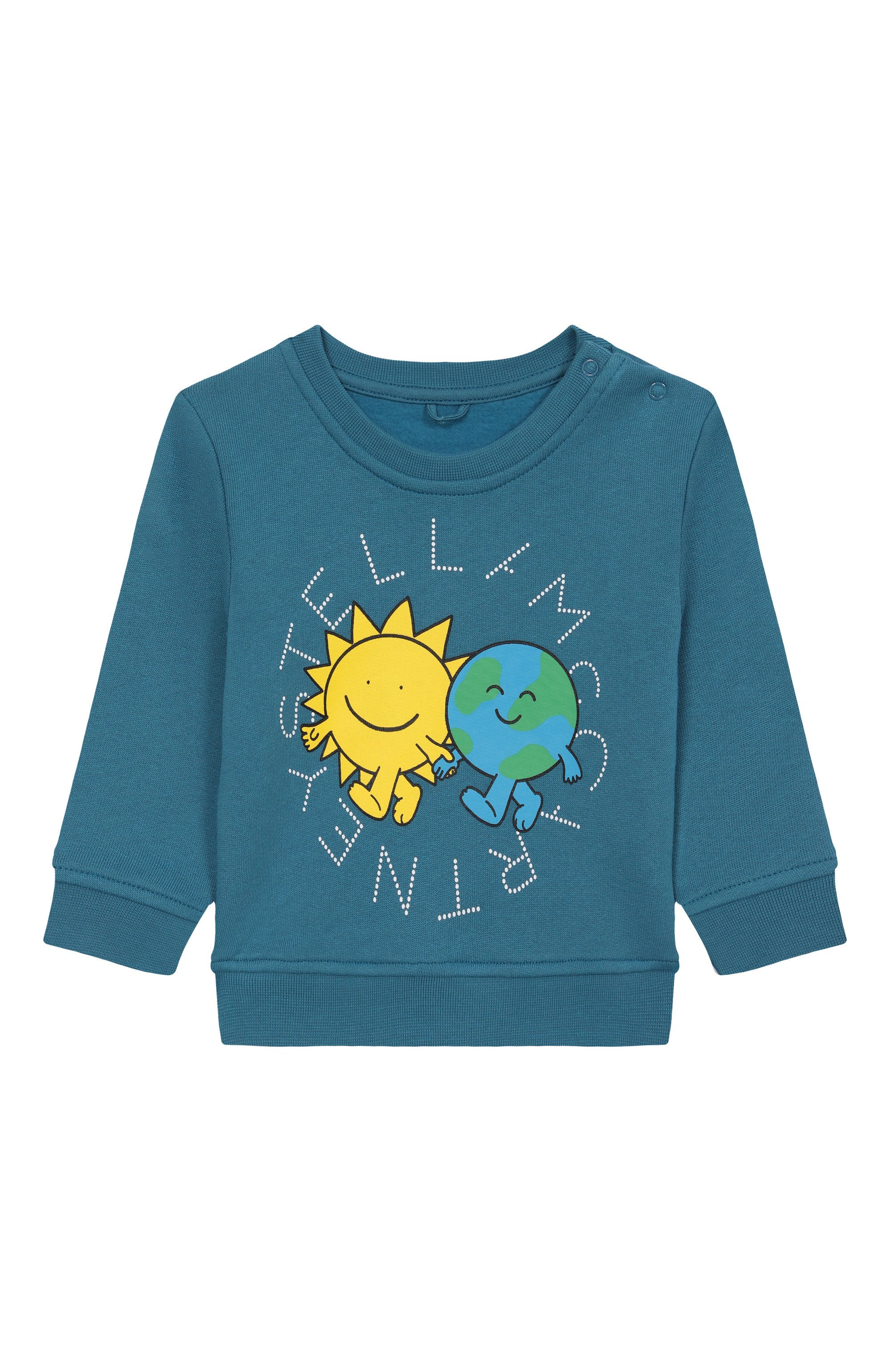 Хлопковый свитшот STELLA MCCARTNEY тёмно-голубого цвета по цене 11450 руб., арт. TX4520, фото 1 Хлопковый свитшот STELLA MCCARTNEY, арт. TX4520, фото 1