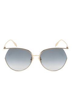 Женские солнцезащитные очки ALEXANDER MCQUEEN золотого цвета, арт. AM0255S 001 | Фото 3 (Тип очков: С/з; Региональные ограничения белый список (Axapta Mercury): RU, Не проставлено; Нос: Не проставлено; Материал: Металл)