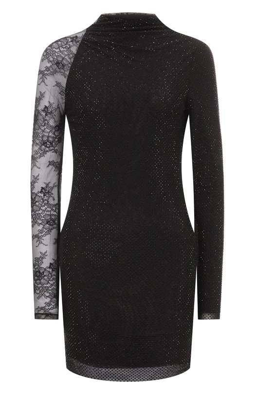 Платье с отделкой стразами self-portrait SC25019SB Чёрный SC25019SB