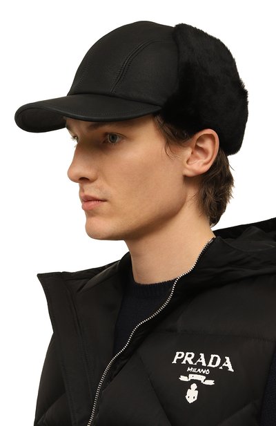 Кожаная бейсболка PRADA, арт. 2HC084-39A-F0002, фото 2