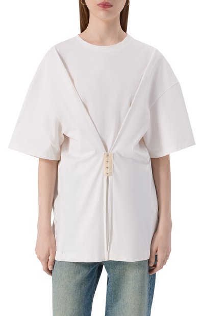 Хлопковая футболка RUBAN молочного цвета по цене 45000 руб., арт. RFW25/26-17.1.62.10, фото 3 Хлопковая футболка RUBAN, арт. RFW25/26-17.1.62.10, фото 3