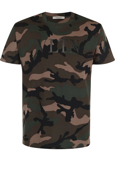 Хлопковая футболка с камуфляжным принтом VALENTINO, арт. QV3MG12V3M0, фото 1