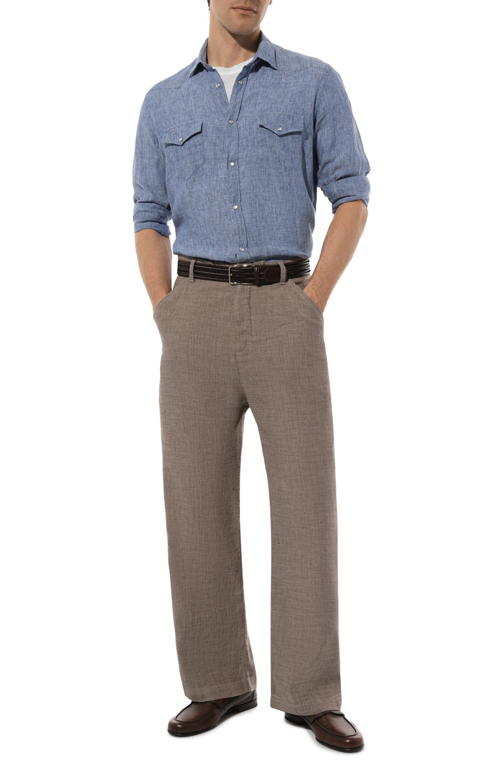 Брюки из хлопка и льна HANNES ROETHER, арт. BAN21D0L.6050, фото 2