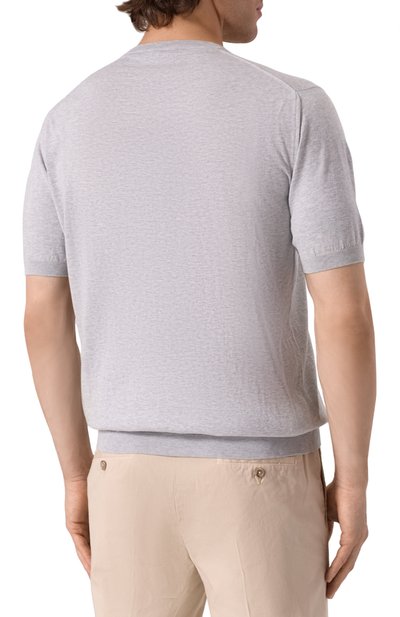 Хлопковый джемпер MOORER серого цвета по цене 108000 руб., арт. JUDE/SI5, фото 4 Хлопковый джемпер MOORER, арт. JUDE/SI5, фото 4