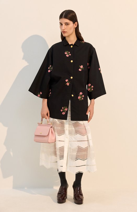 Юбка из хлопка и шелка Elie Saab SK276NR26/CES01 Белый  SK276NR26/CES01 Фото 6