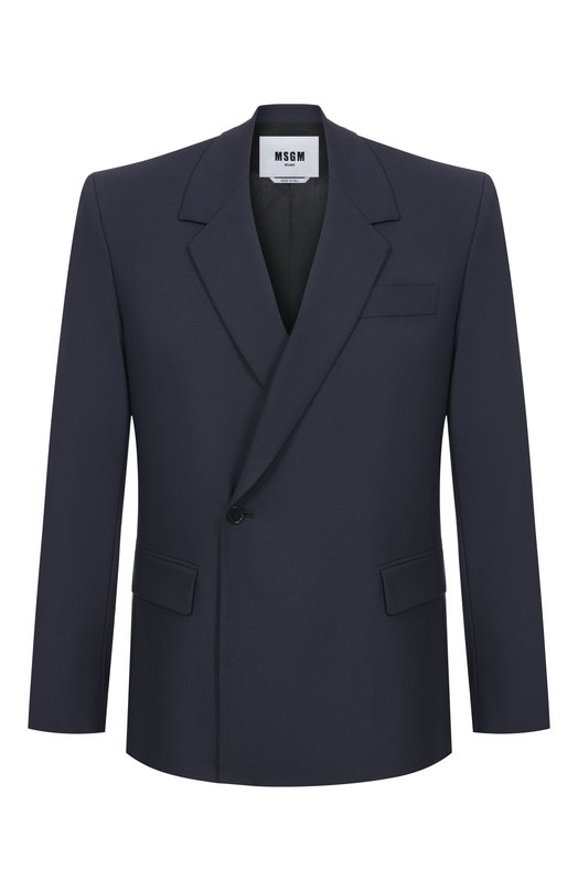 Шерстяной пиджак MSGM 4040MG05/267100 Синий 4040MG05/267100