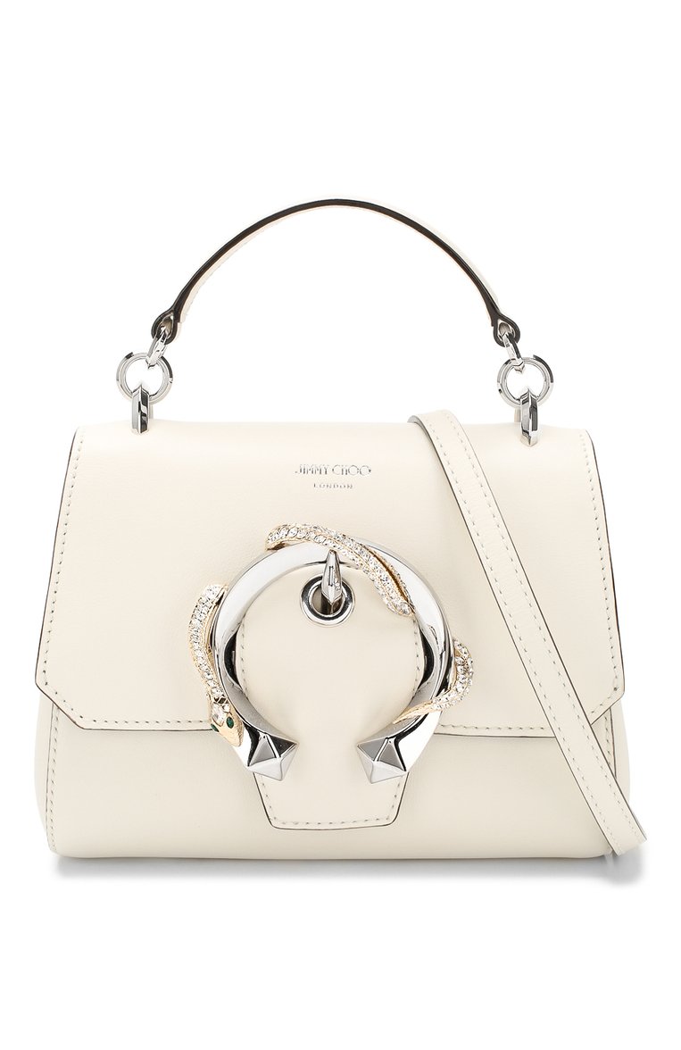 Женская сумка madeline JIMMY CHOO белого цвета, арт. MADELINE T0PHANDLE/S/YTL | Фото 6 (Размер: mini; Ремень/цепочка: На ремешке; Материал: Натуральная кожа; Сумки-технические: Сумки top-handle, Сумки через плечо; Материал сплава: Проставлено; Драгоценные камни: Проставлено)
