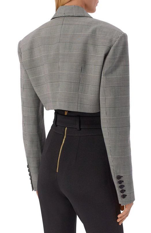 Шерстяной жакет Balmain GF1SD260/WD31 Чёрно-белый  GF1SD260/WD31 Фото 4