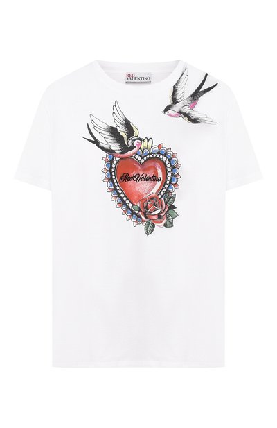 Женская хлопковая футболка REDVALENTINO, арт. RR0MG01M/FGF