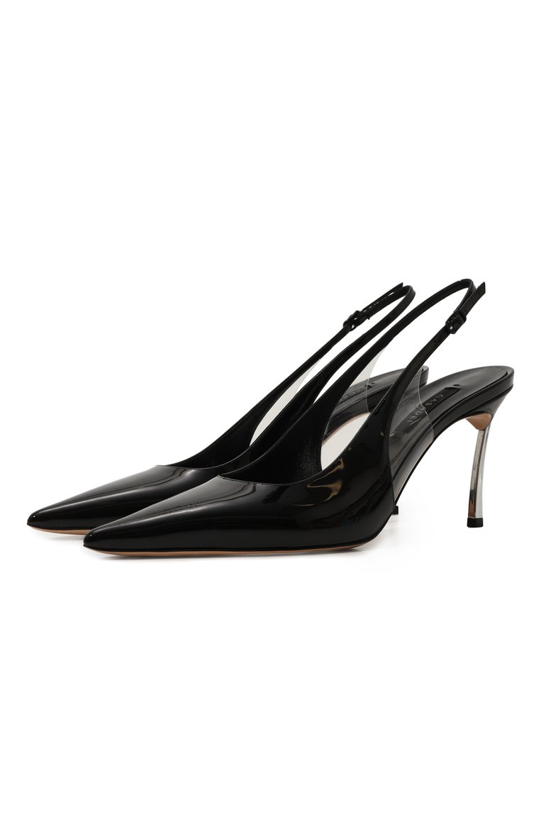 Женские комбинированные туфли superblade CASADEI черного цвета, арт. 1G590X080MC14819000 | Фото 1 (Материал внутренний: Натуральная кожа; Каблук высота: Высокий; Подошва: Плоская; Каблук тип: Шпилька; Материал внешний: Натуральная кожа; Женское Кросс-КТ: Слингбэки)