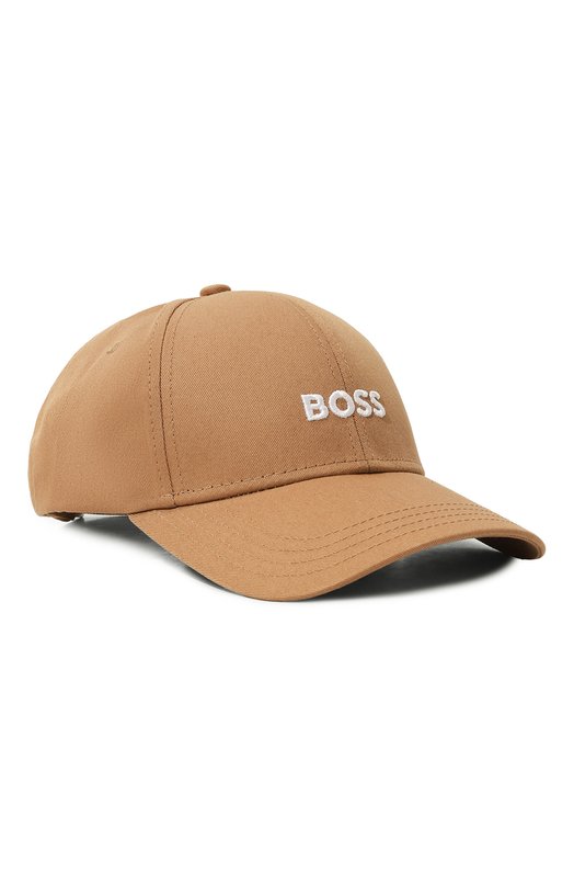 Хлопковая бейсболка BOSS 50495121 Бежевый 50495121