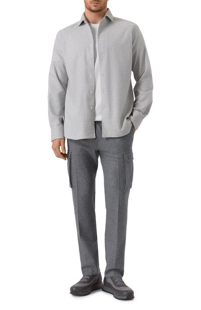 Рубашка из хлопка и кашемира CORNELIANI серого цвета по цене 46850 руб., арт. 26P156-2611629, фото 2 Рубашка из хлопка и кашемира CORNELIANI, арт. 26P156-2611629, фото 2