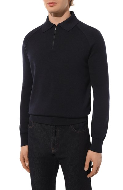 Поло из шерсти и шелка ZILLI, арт. KZPR01M0240VDBL00, фото 3