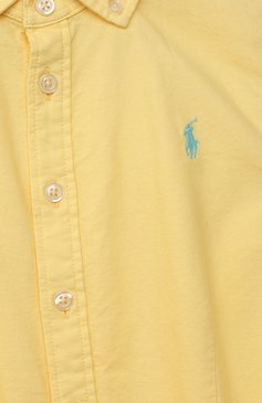 Детское хлопковое платье POLO RALPH LAUREN желтого цвета, арт. 312859987 | Фото 3 (Рукава: Длинные; Материал внешний: Хлопок; Материал сплава: Проставлено; Драгоценные камни: Проставлено; Нос: Не проставлено; Ростовка одежда: 5 лет | 110 см, 6 лет | 116 см)