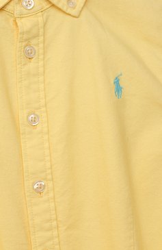 Детское хлопковое платье POLO RALPH LAUREN желтого цвета, арт. 312859987 | Фото 3 (Рукава: Длинные; Материал внешний: Хлопок; Ростовка одежда: 5 лет | 110 см, 6 лет | 116 см)