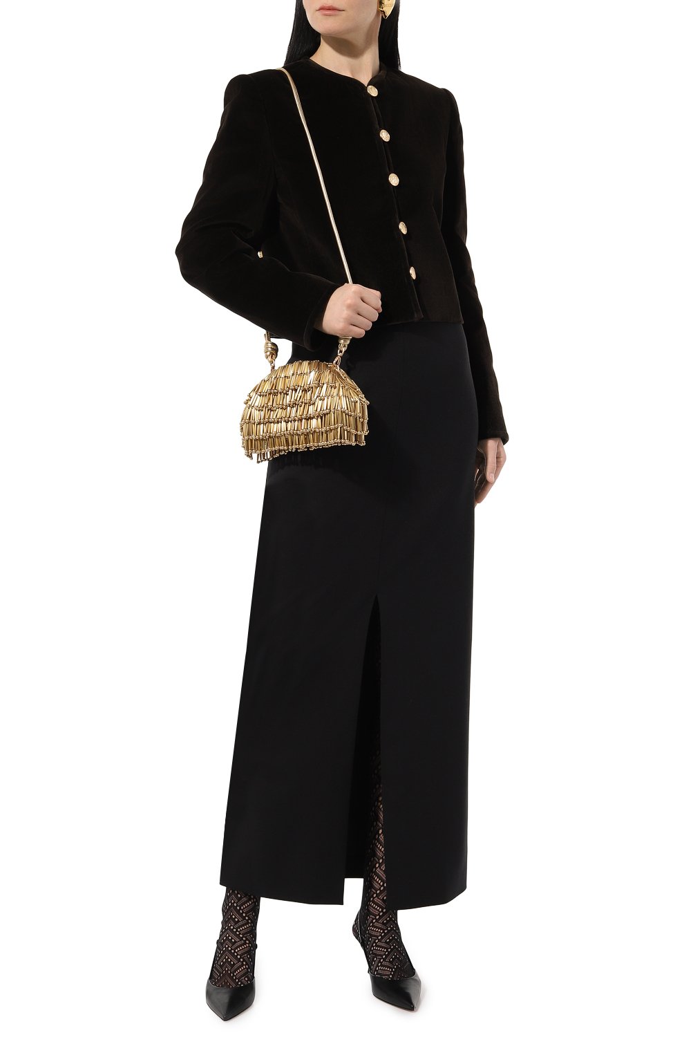 Клатч jaala CULT GAIA золотого цвета по цене 69250 руб., арт. CB2977/BRUSHED BRASS, фото 7 Клатч jaala CULT GAIA, арт. CB2977/BRUSHED BRASS, фото 7