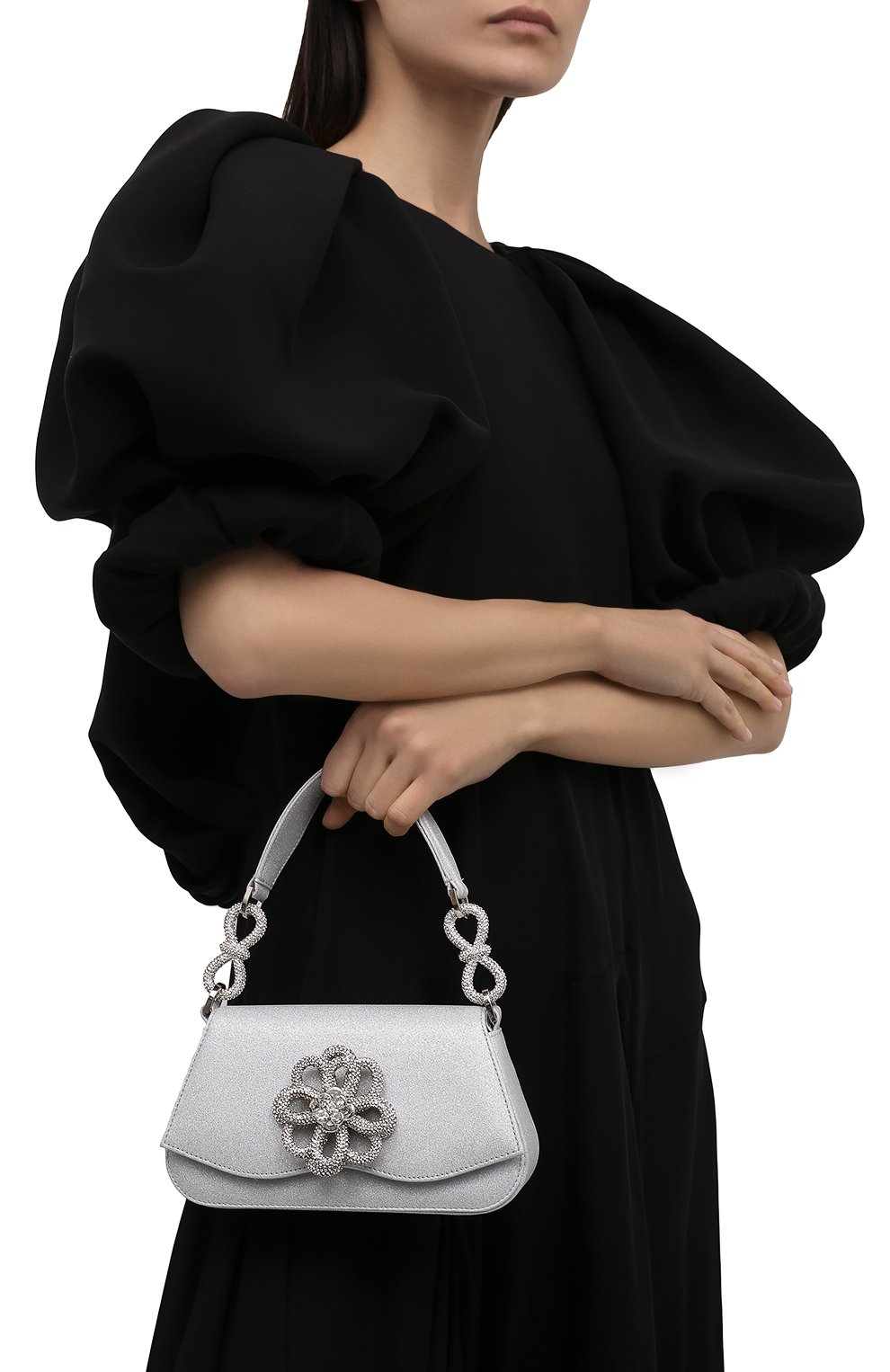 Сумка carrie medium MACH & MACH серебряного цвета по цене 141000 руб., арт. FW21-0104-2 GLITTER, фото 2 Сумка carrie medium MACH & MACH, арт. FW21-0104-2 GLITTER, фото 2