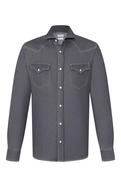 Мужская джинсовая рубашка BRUNELLO CUCINELLI, арт. MR6834008