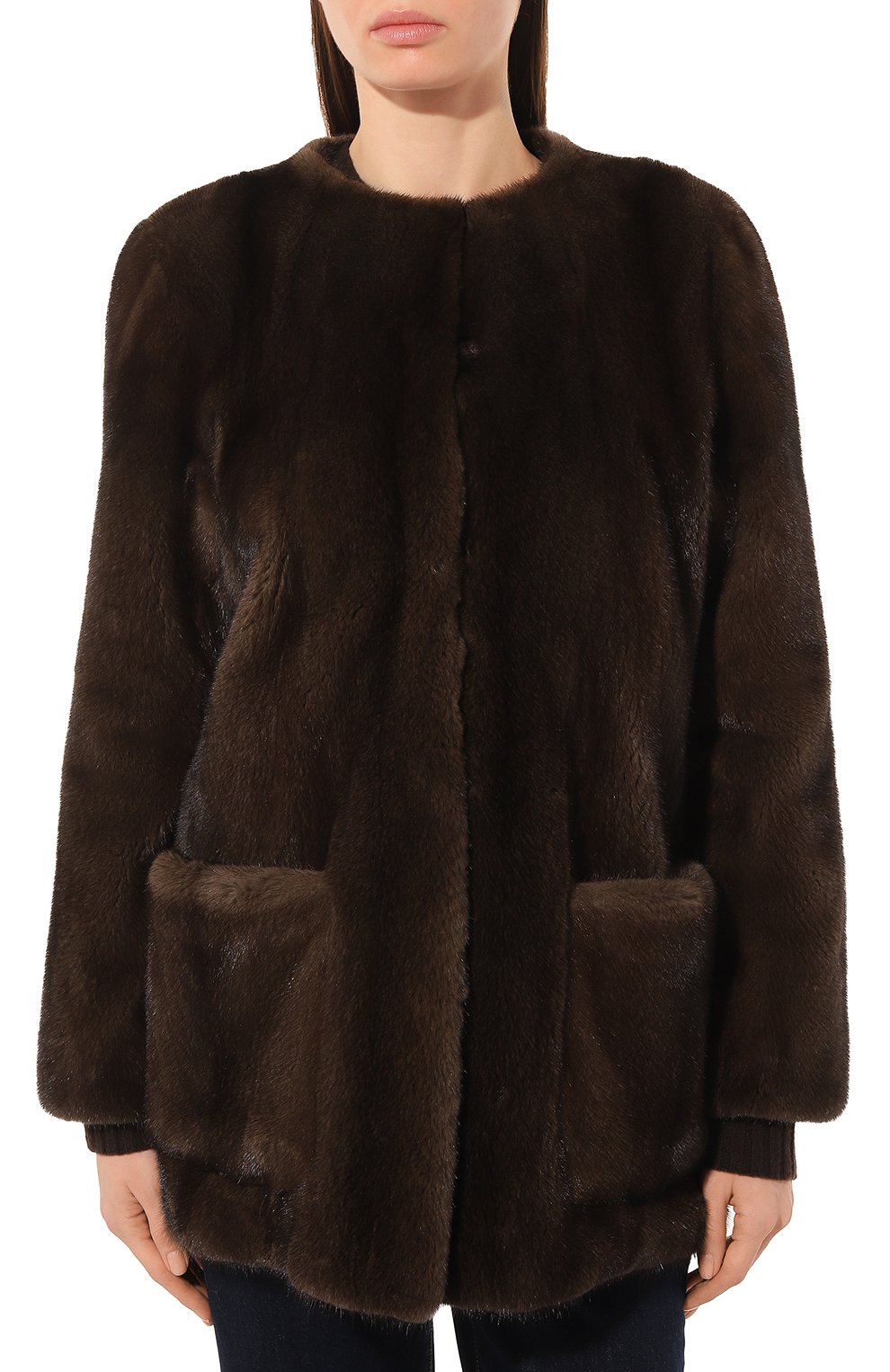 Шуба из меха норки GIULIA GURMAN темно-коричневого цвета по цене 708000 руб., арт. CJ02214278D2, фото 3 Шуба из меха норки GIULIA GURMAN, арт. CJ02214278D2, фото 3
