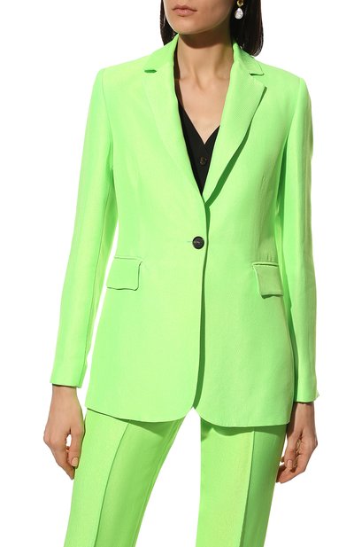 Жакет из вискозы MSGM салатового цвета по цене 65850 руб., арт. 3241MDG12 227103, фото 3 Жакет из вискозы MSGM, арт. 3241MDG12 227103, фото 3