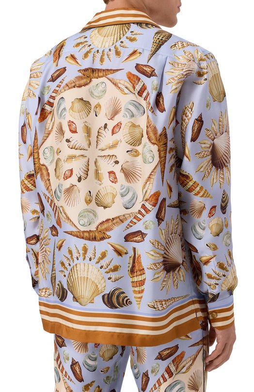 Шелковая рубашка Dolce & Gabbana G5IF1T/HI1ZB Голубой  G5IF1T/HI1ZB Фото 4