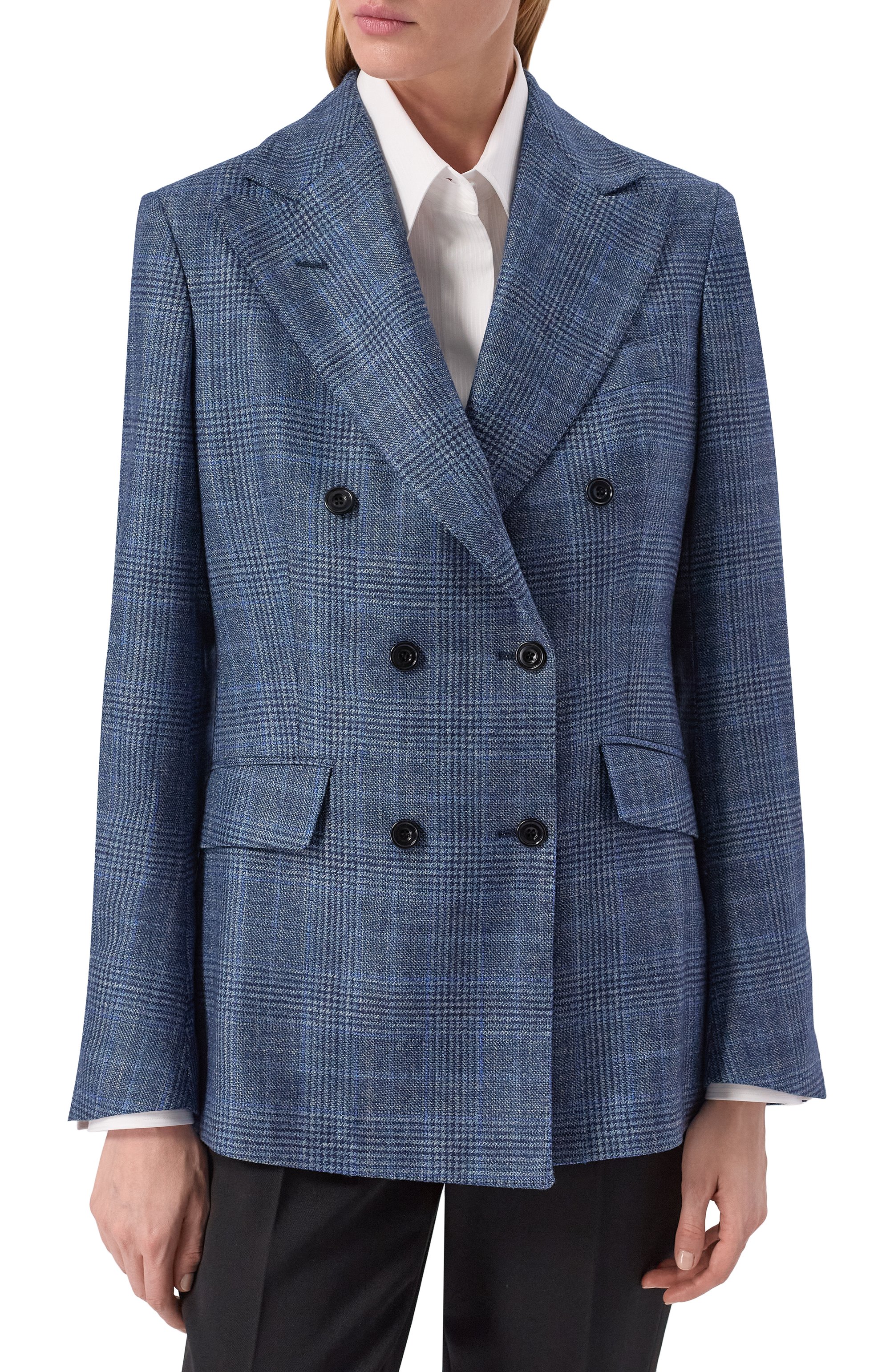 Жакет из шерсти и шелка MVST синего цвета по цене 294500 руб., арт. SDG601/S0731110, фото 3 Жакет из шерсти и шелка MVST, арт. SDG601/S0731110, фото 3