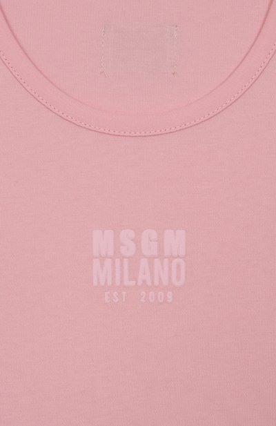 Хлопковый топ MSGM KIDS светло-розового цвета по цене 6645 руб., арт. S5MSJGTA175, фото 3 Хлопковый топ MSGM KIDS, арт. S5MSJGTA175, фото 3