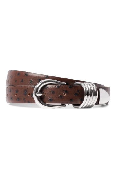 Женский кожаный ремень DEHANCHE, арт. H0LLYH0CK 0STRICH/EMB0SSED LEATHER