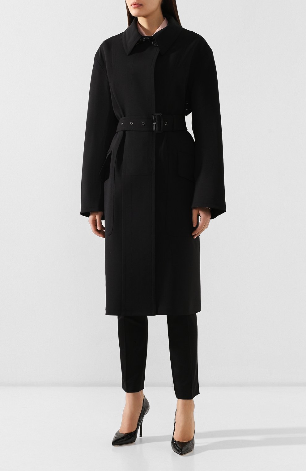 Шерстяной тренч TOM FORD черного цвета по цене 482500 руб., арт. CP1466-FAX493, фото 3 Шерстяной тренч TOM FORD, арт. CP1466-FAX493, фото 3