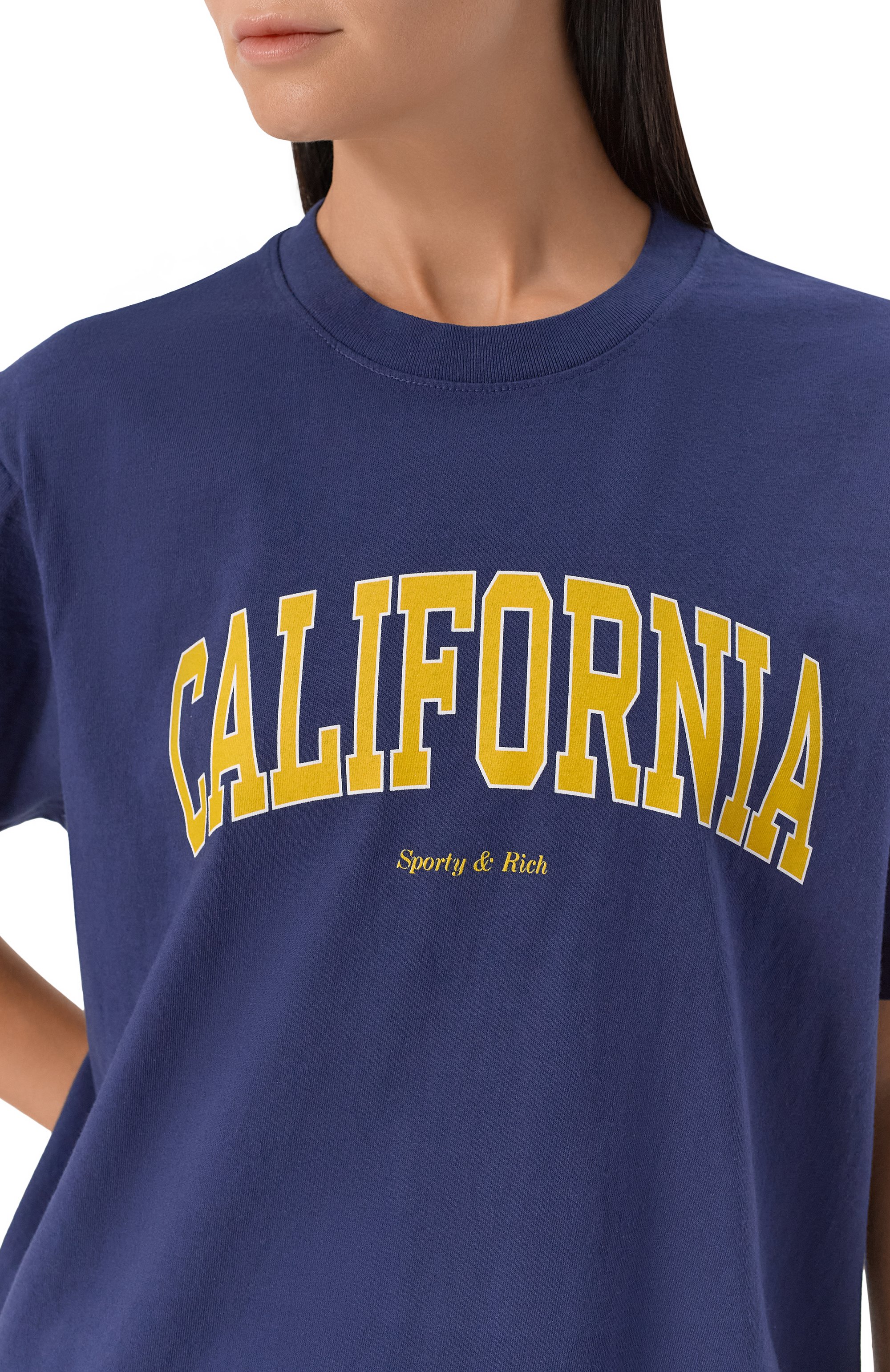 Хлопковая футболка SPORTY AND RICH, арт. T0043508501BL32, фото 5