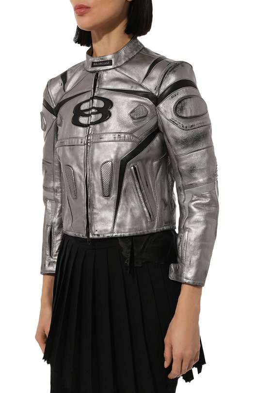 Кожаная куртка Balenciaga 797162/TQS12 Серебряный  797162/TQS12 Фото 3