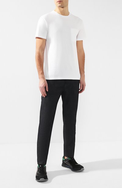 Хлопковая футболка с отделкой из кожи BERLUTI белого цвета по цене 45100 руб., арт. R14JRS13-001, фото 2 Хлопковая футболка с отделкой из кожи BERLUTI, арт. R14JRS13-001, фото 2